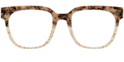 The Khaki Tortoise Crystal Split with Gold Flakes - Front Top Thumbnail - Pair Eyewear