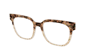 The Khaki Tortoise Crystal Split with Gold Flakes - Angle Top Thumbnail - Pair Eyewear