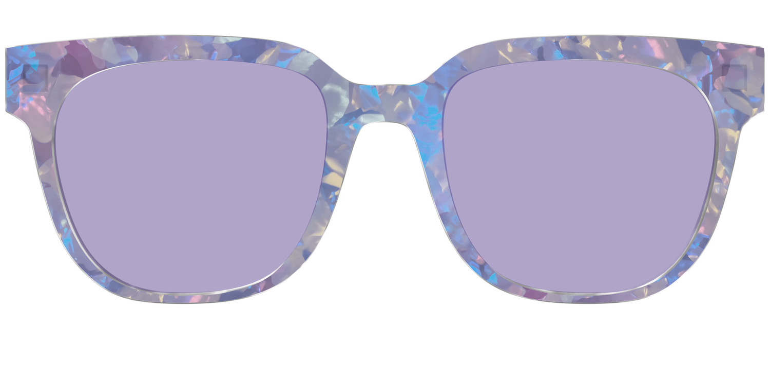 The Lavender Pearl Tort With Celestial Purple Lens - Front Top Image - Pair Eyewear