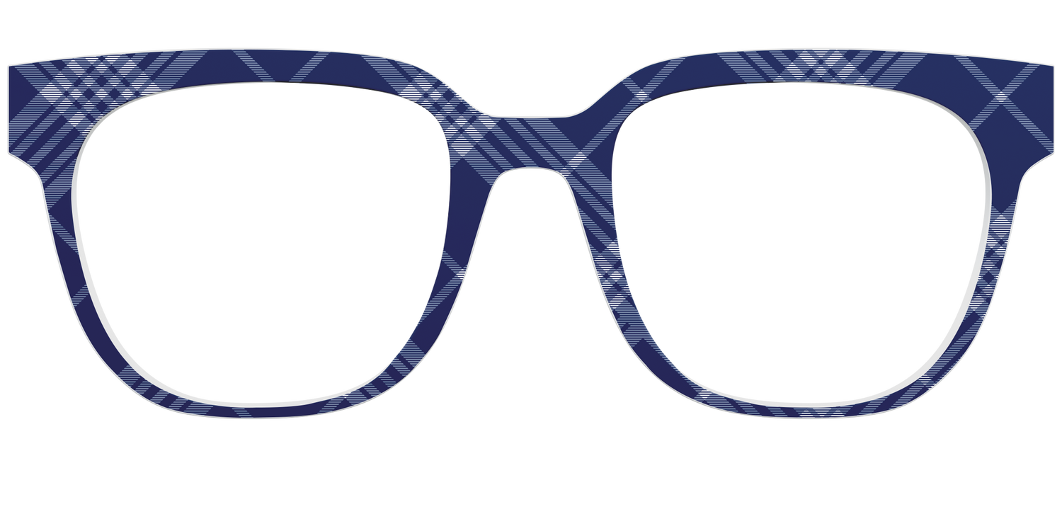 The Navy Twill Plaid - Front Top Image - Pair Eyewear