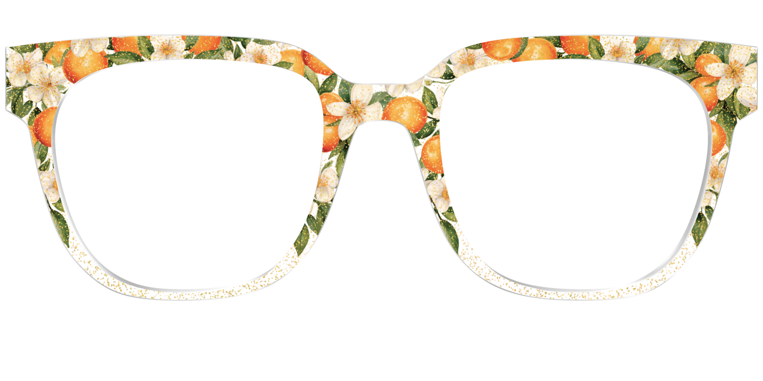 The Orange Blossom Glitter Crystal - Front Top Image - Pair Eyewear