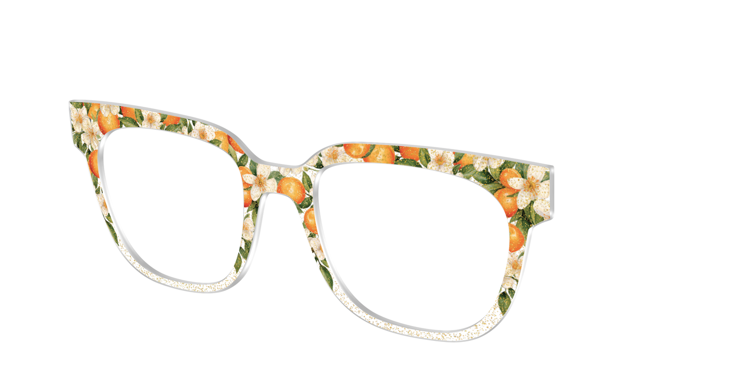 The Orange Blossom Glitter Crystal - Angle Top Image - Pair Eyewear