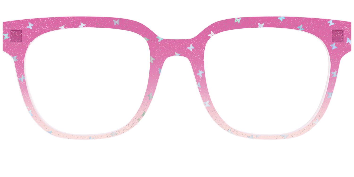 The Pink Butterfly Sparkle Crystal - Front Top Image - Pair Eyewear