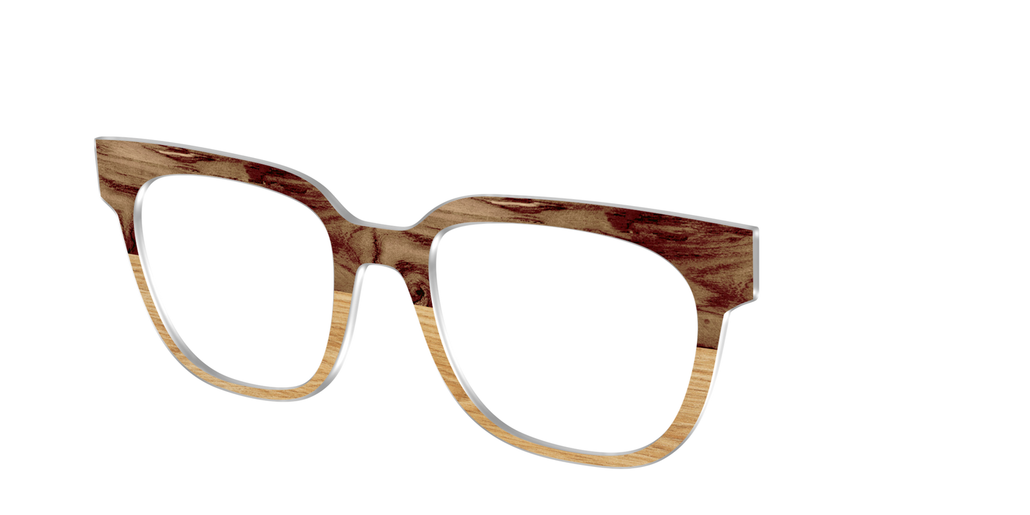 The Pirate Plank Wood Split - Angle Top Image - Pair Eyewear