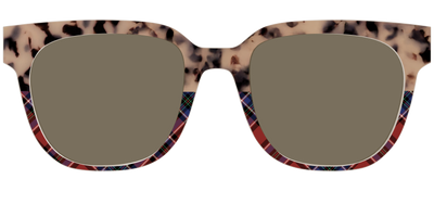 The Polarized Cookie Dough Tortoise & Plaid Split Sun Top - Front Top Thumbnail - Pair Eyewear