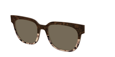 The Polarized Dark Oak Tortoise Split Sun Top - Angle Top Thumbnail - Pair Eyewear
