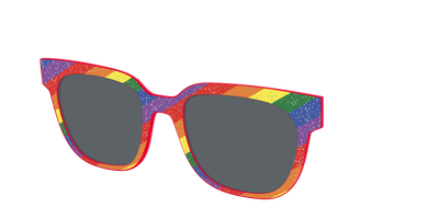 The Polarized Traditional Pride Flag Glitter Sun Top - Angle Top Thumbnail - Pair Eyewear