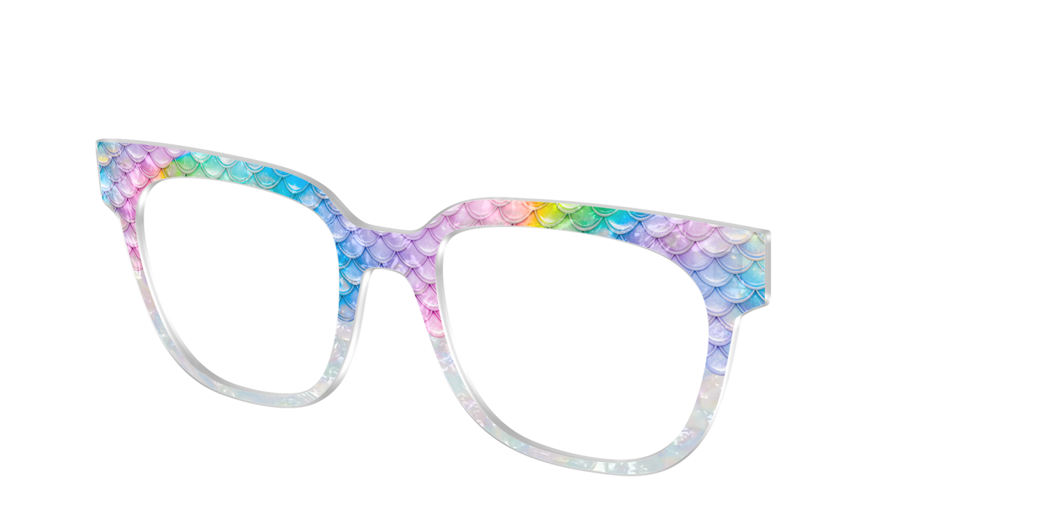 The Rainbow Pearl Scales Crystal - Angle Top Image - Pair Eyewear