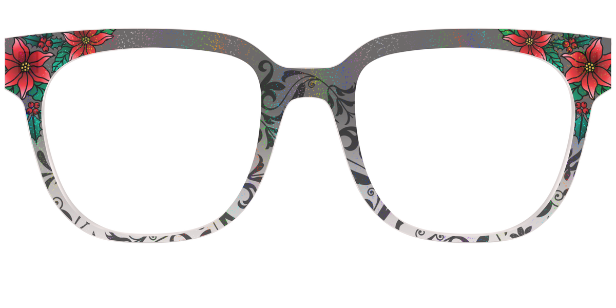 The Romantic Poinsettia Holographic Crystal - Front Top Image - Pair Eyewear
