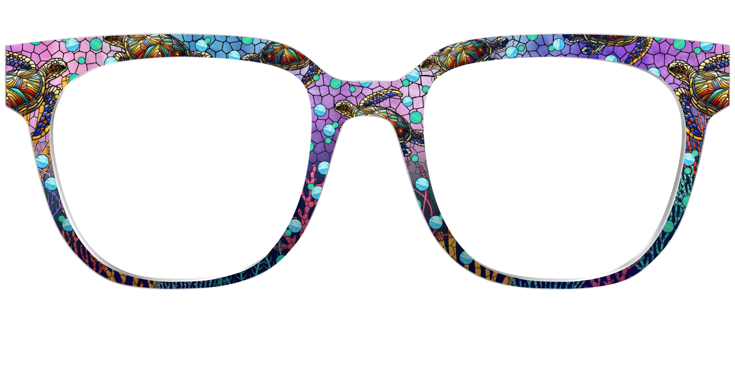 The Sea Turtle Stained Glass - Front Top Image - Pair Eyewear