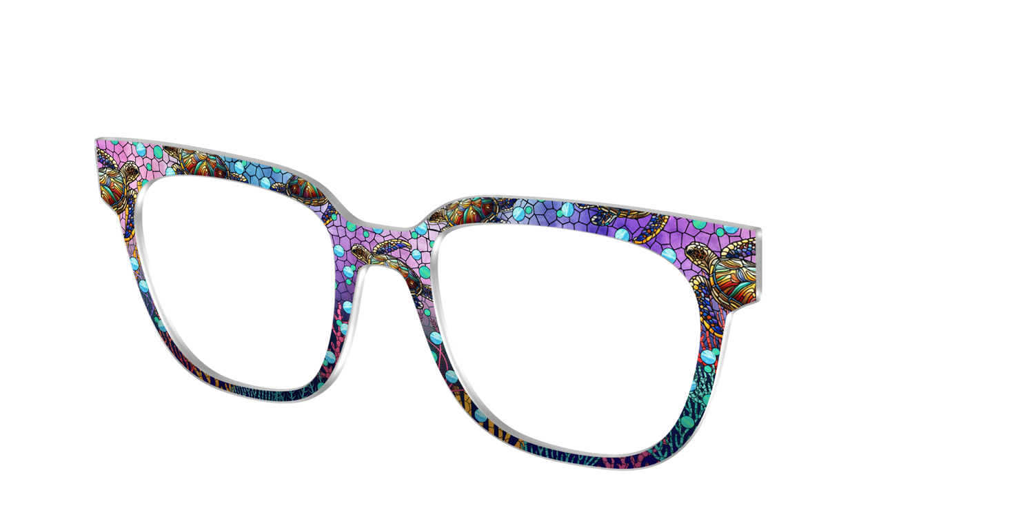 The Sea Turtle Stained Glass - Angle Top Image - Pair Eyewear