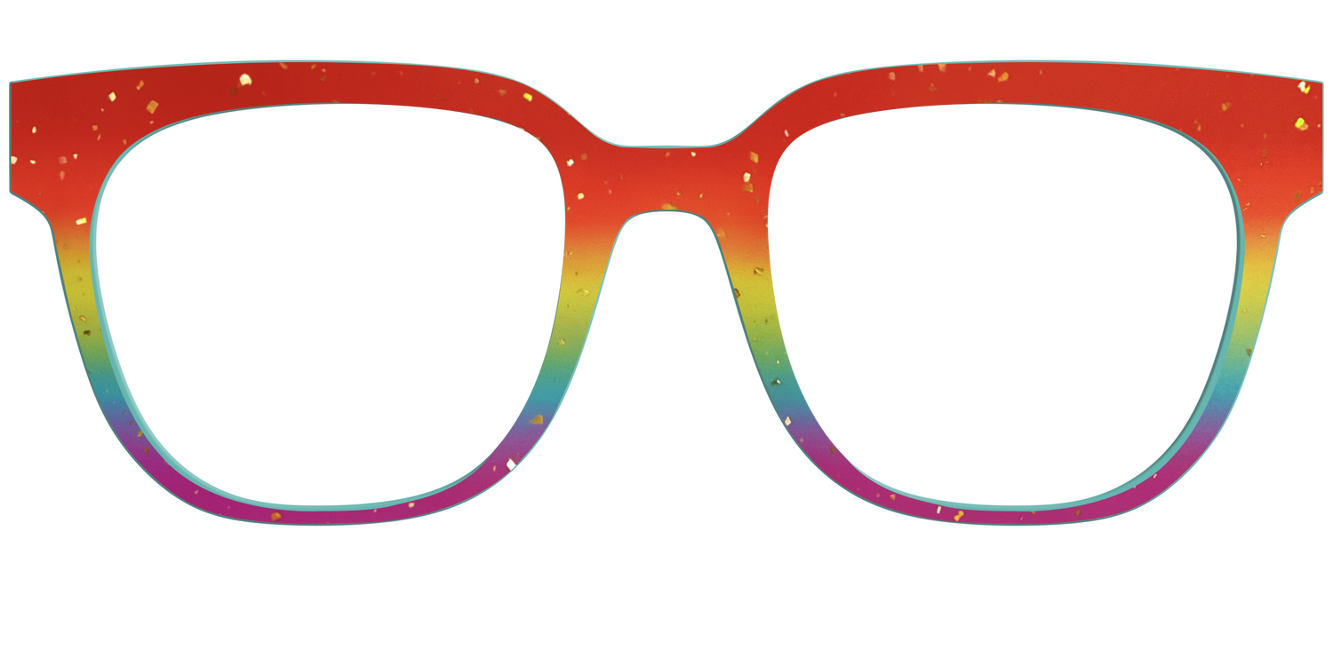 The Spectrum Gradient with Gold Flakes - Front Top Image - Pair Eyewear
