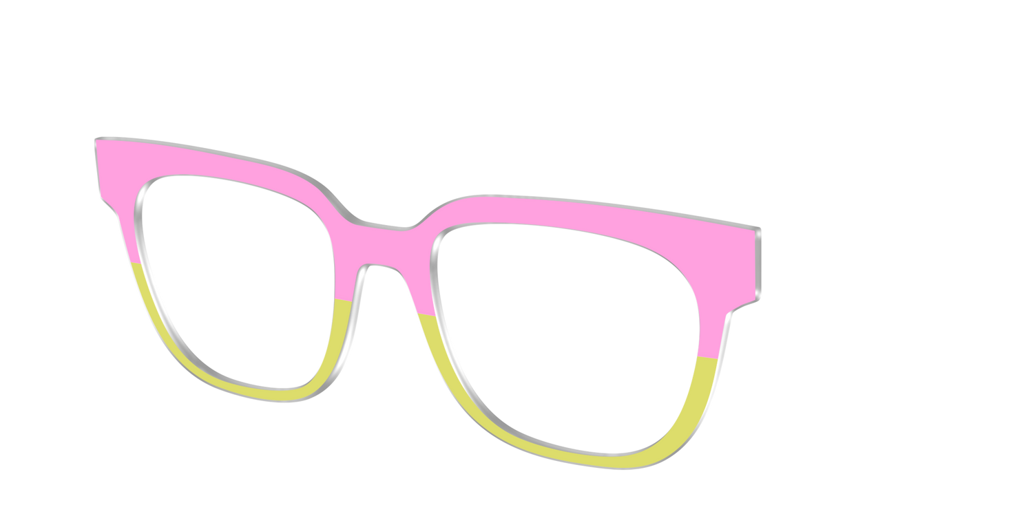 The Sweet Pea & Chartreuse Split - Angle Top Image - Pair Eyewear