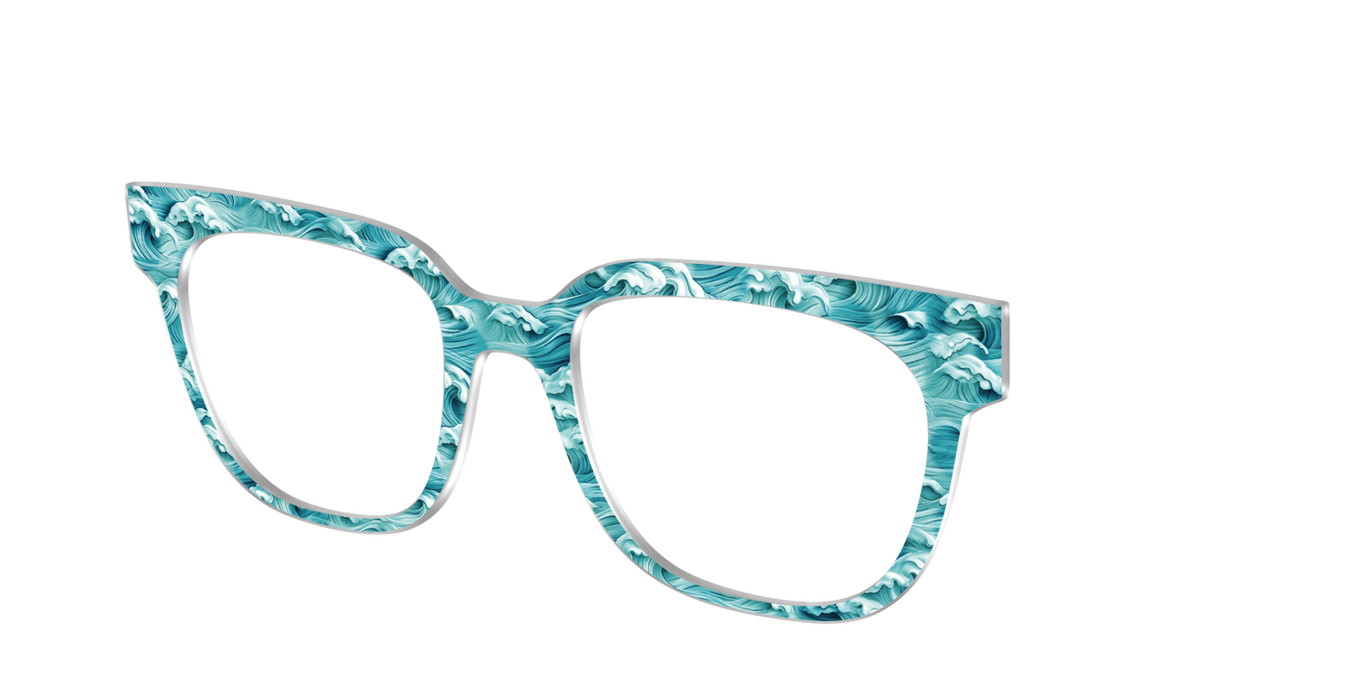 The Teal Tidal Waves - Angle Top Image - Pair Eyewear