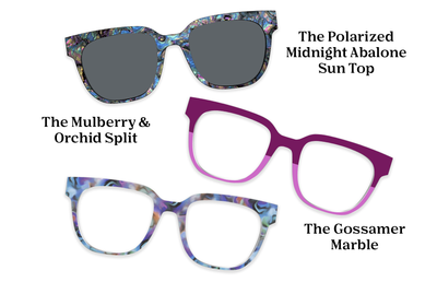 The Murphy - Violet Pearlized Gradient Acetate Rose Gold Metal - Pairing Set - Pair Eyewear