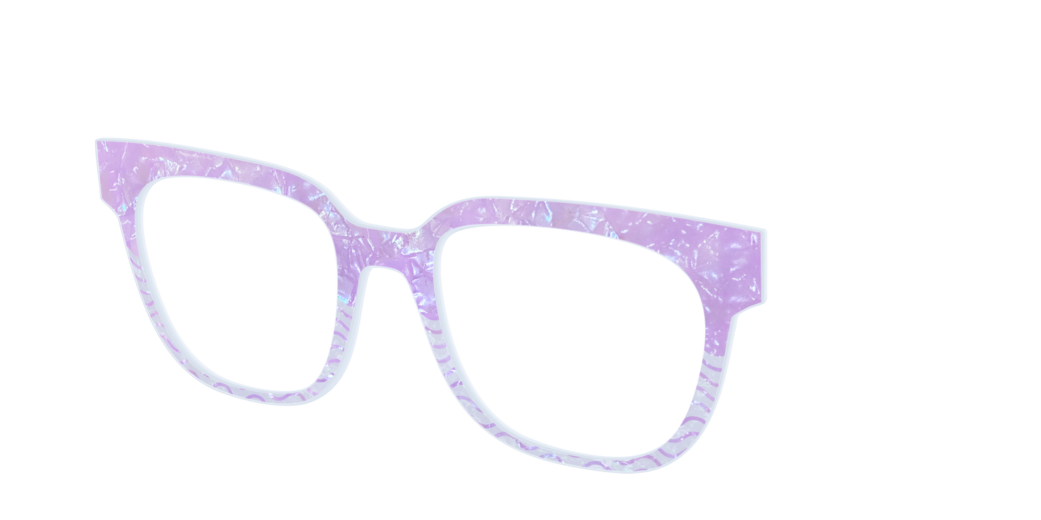 The Wavy Pearl Crystal Split - Angle Top Image - Pair Eyewear