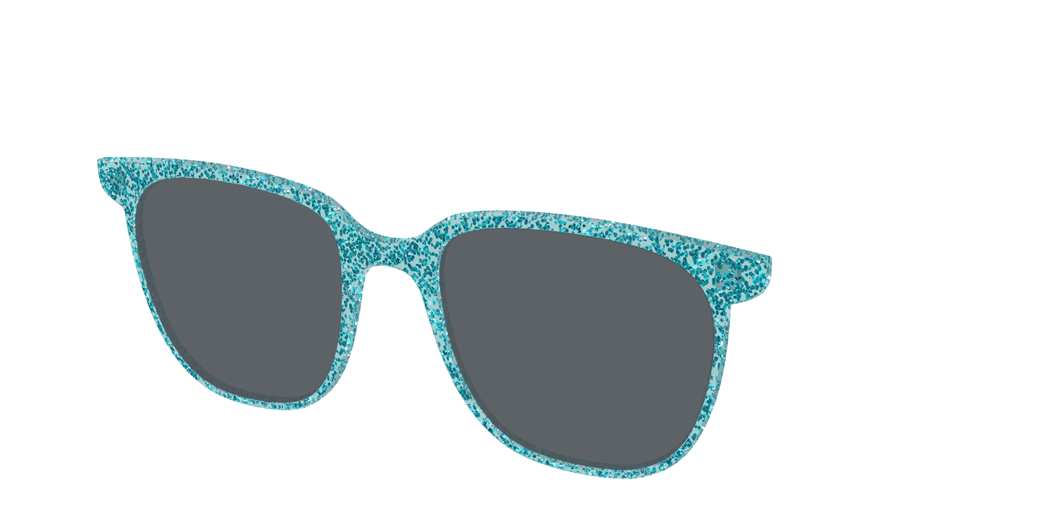 The Polarized Aquamarine Sparkle Sun Top - Angle Top Image - Pair Eyewear