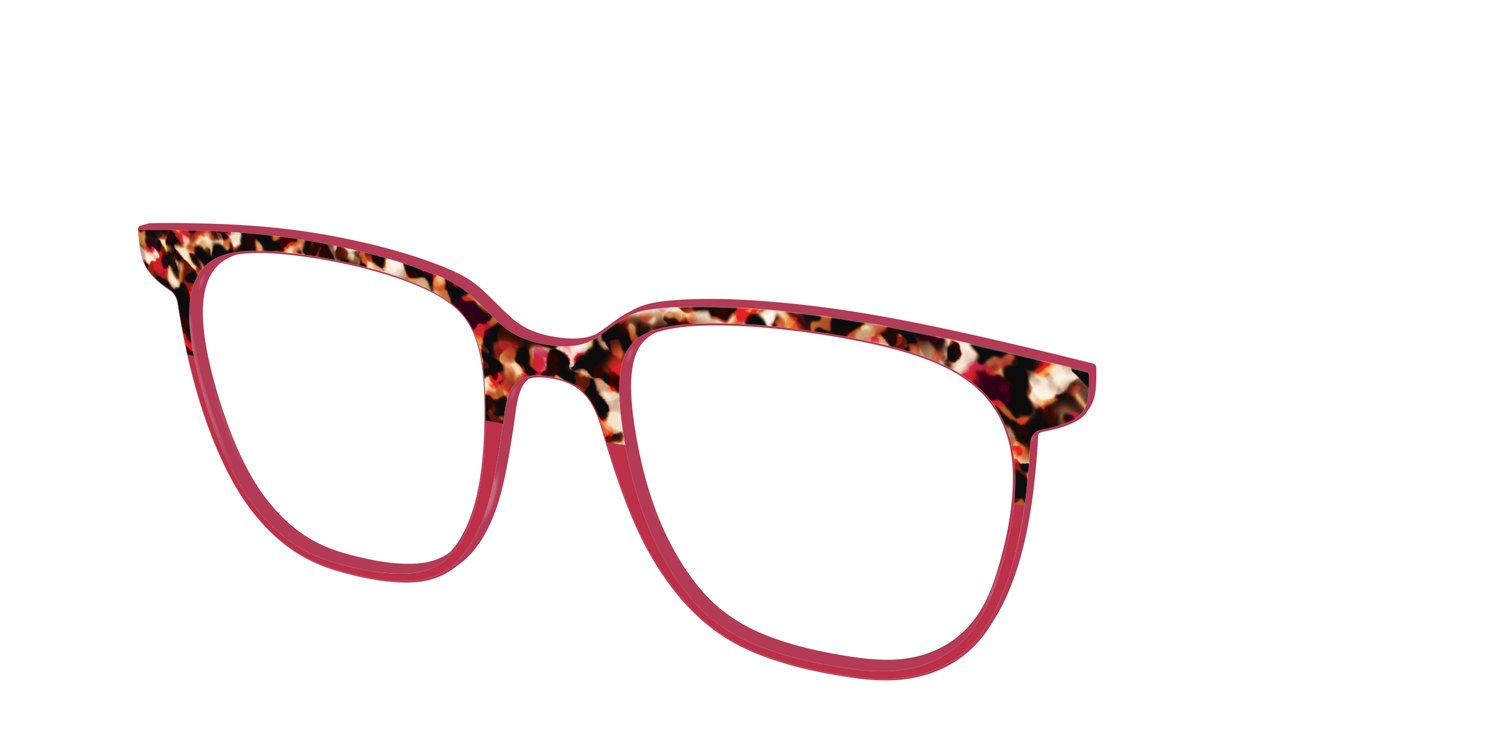The Auburn Tortoise Crystal Split - Angle Top Image - Pair Eyewear