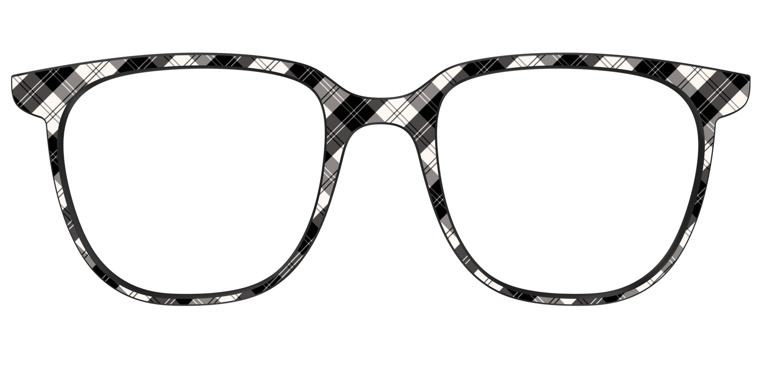 The B&W Plaid - Front Top Image - Pair Eyewear