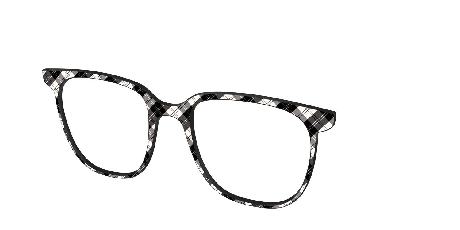 The B&W Plaid - Angle Top Image - Pair Eyewear