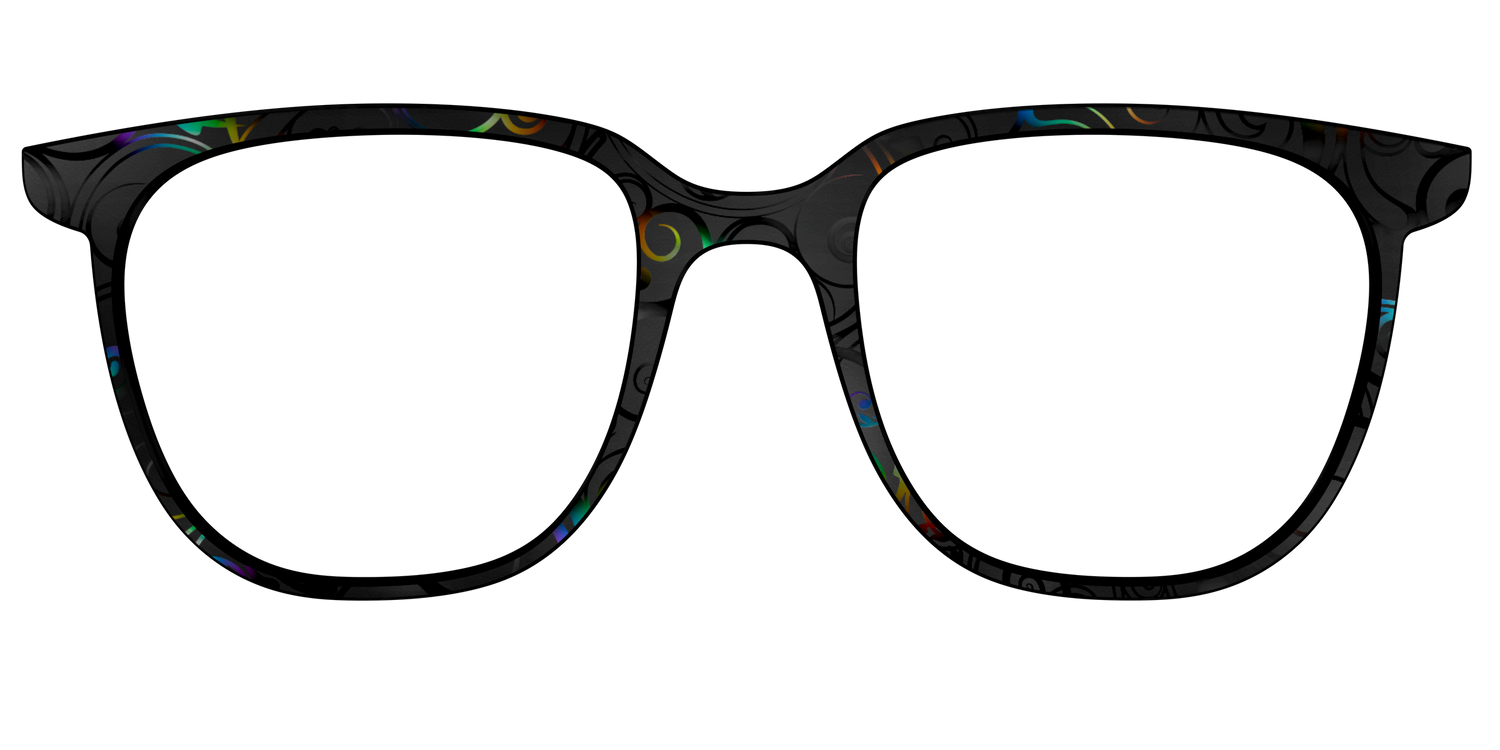 The Black Holographic Scrolls - Front Top Image - Pair Eyewear