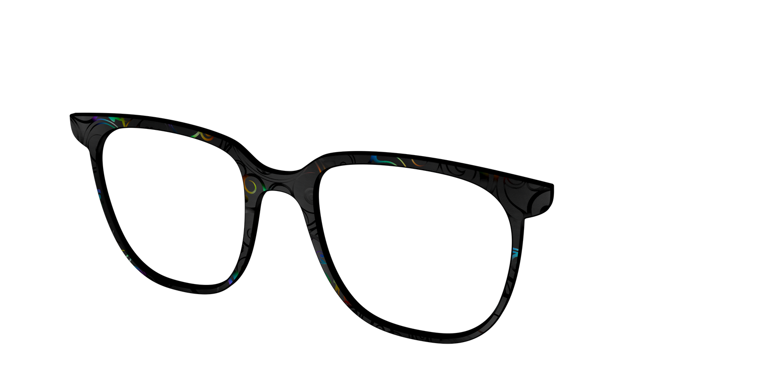 The Black Holographic Scrolls - Angle Top Image - Pair Eyewear
