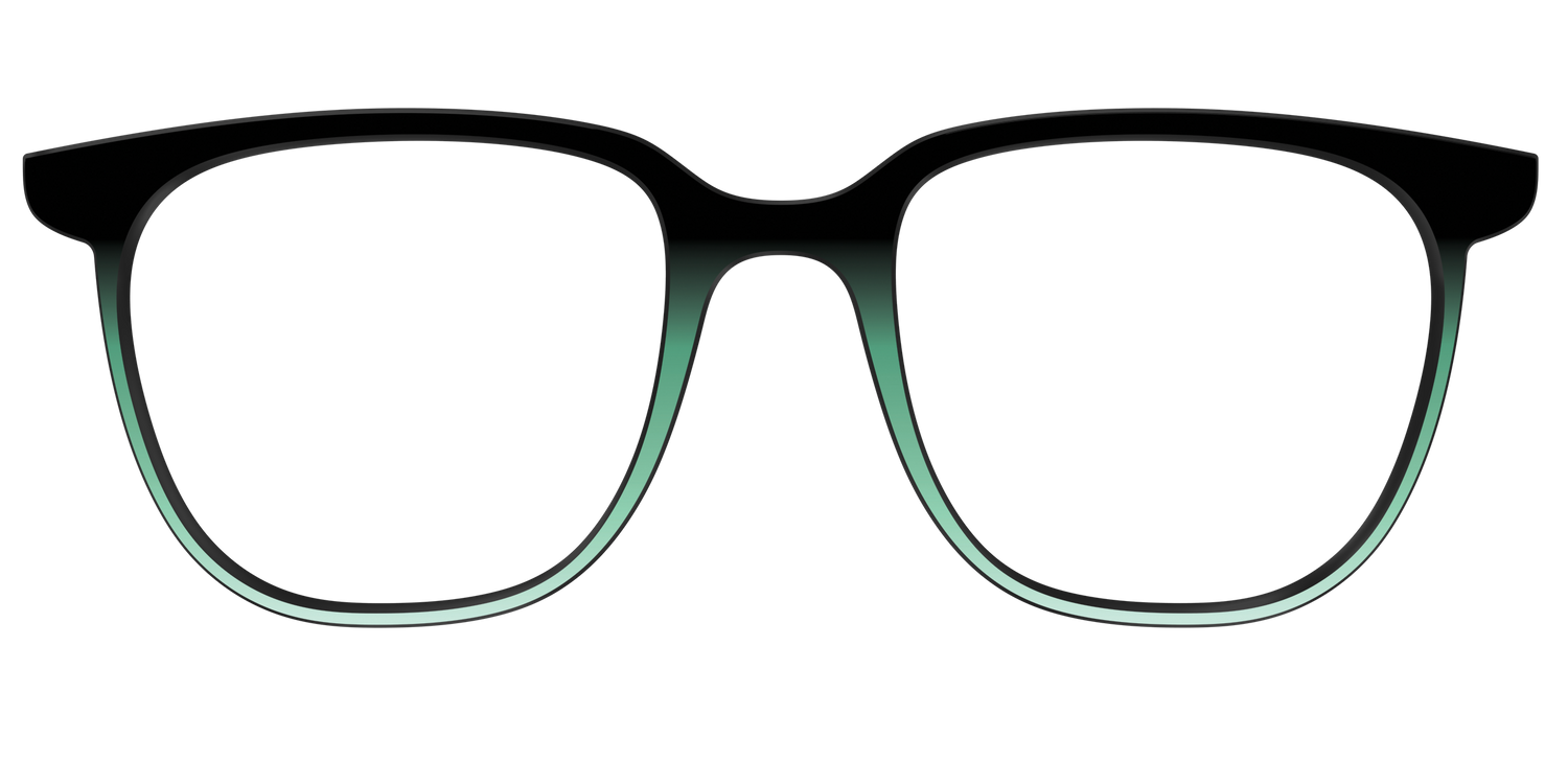 The Black to Spearmint Gradient - Front Top Image - Pair Eyewear