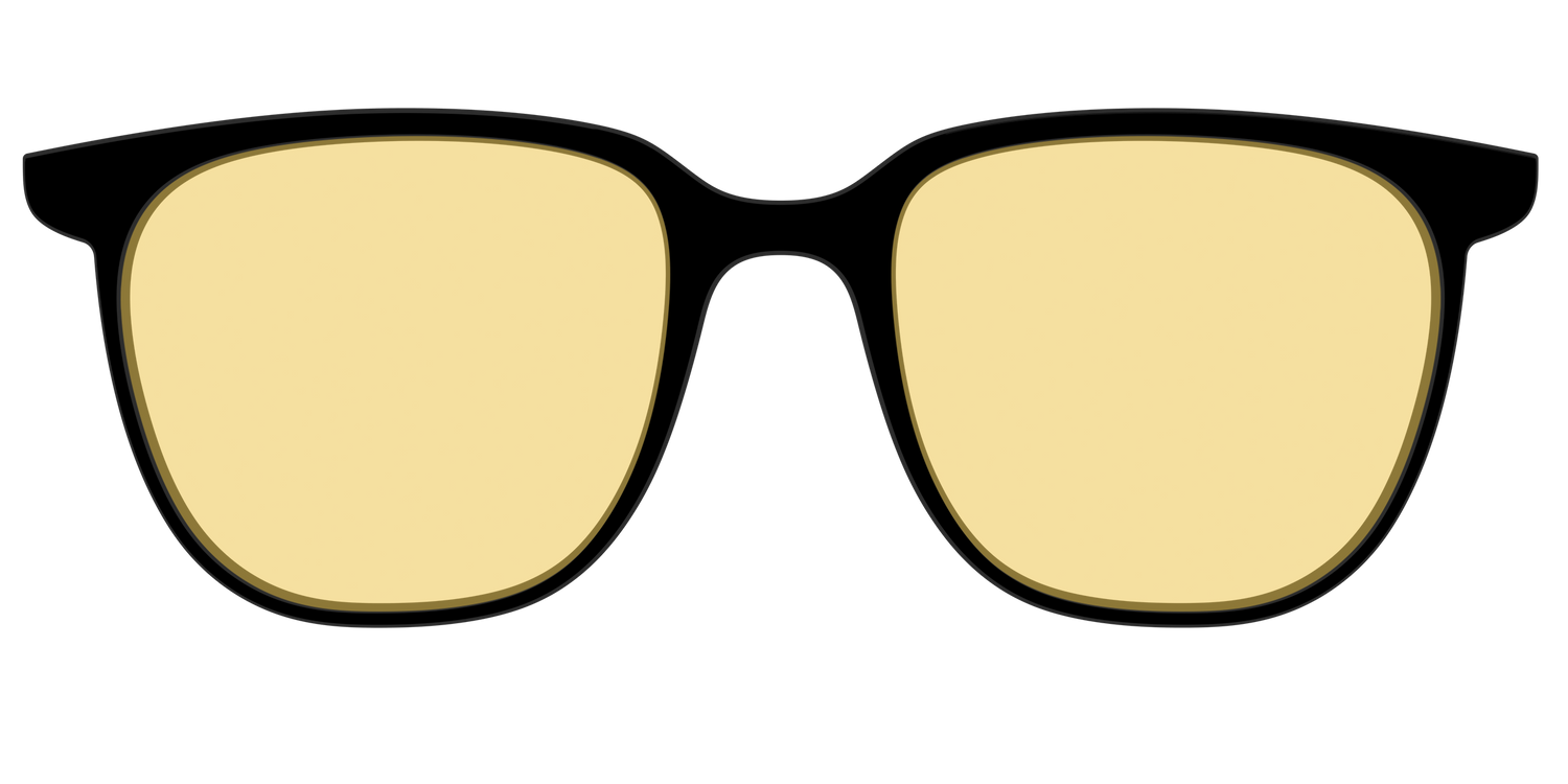 The Black With Citrine Yellow Lens - Front Top Image - Pair Eyewear