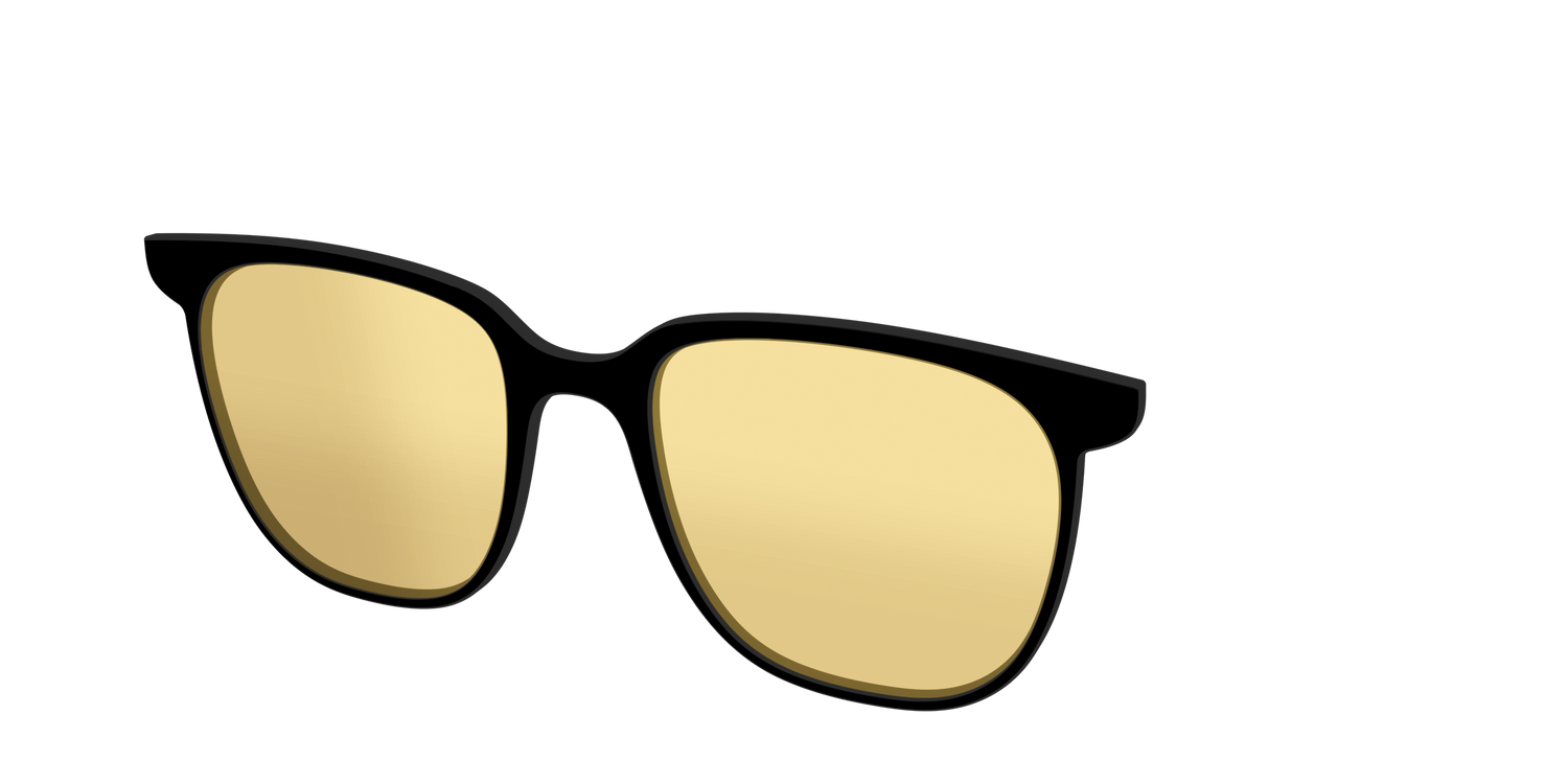 The Black With Citrine Yellow Lens - Angle Top Image - Pair Eyewear