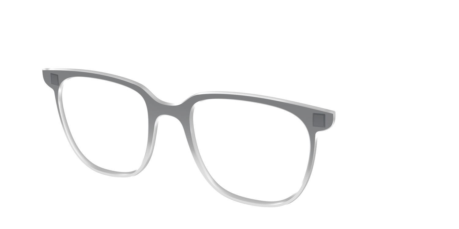 The Charcoal to Light Gray Gradient Crystal - Angle Top Image - Pair Eyewear