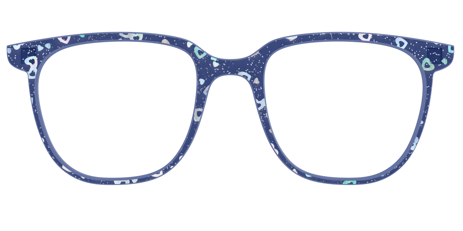 The Denim Heart Glitter Crystal - Front Top Image - Pair Eyewear