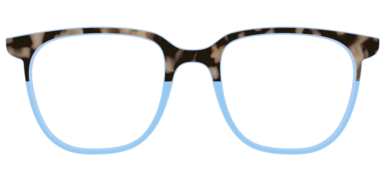 The Denim Tortoise Crystal Split - Front Top Image - Pair Eyewear