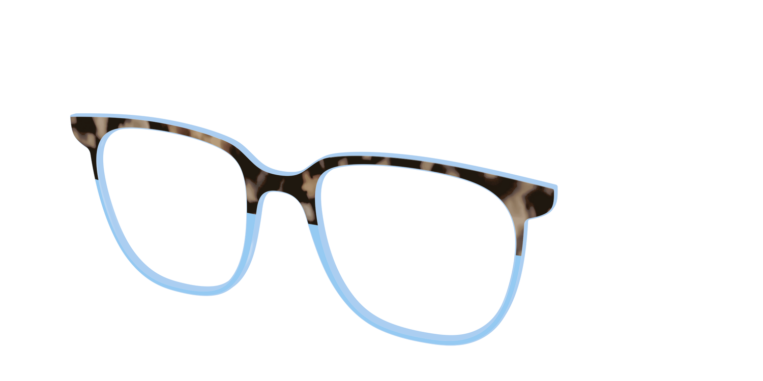 The Denim Tortoise Crystal Split - Angle Top Image - Pair Eyewear