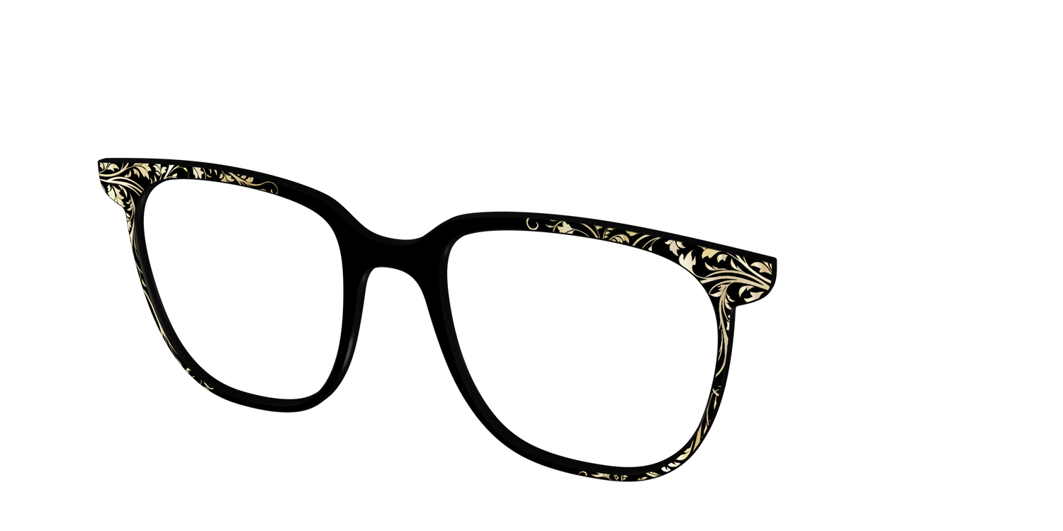 The Gold Foil Vines - Angle Top Image - Pair Eyewear