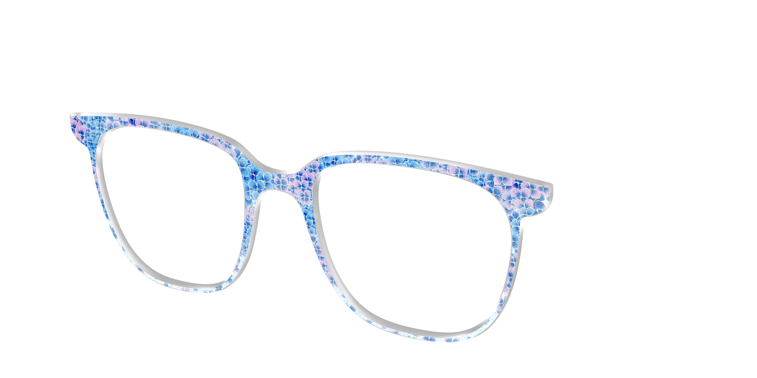 The Hydrangea Confetti Crystal with Gold Foil - Angle Top Image - Pair Eyewear