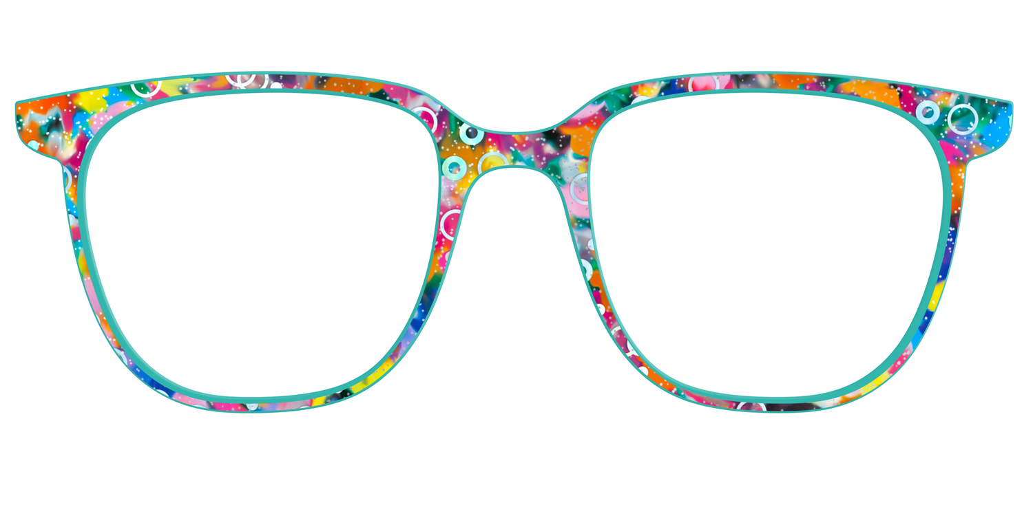 The Imaginative Tortoise with Bubble Glitter - Front Top Image - Pair Eyewear