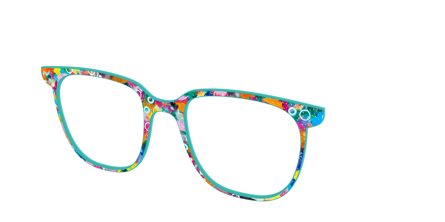 The Imaginative Tortoise with Bubble Glitter - Angle Top Image - Pair Eyewear