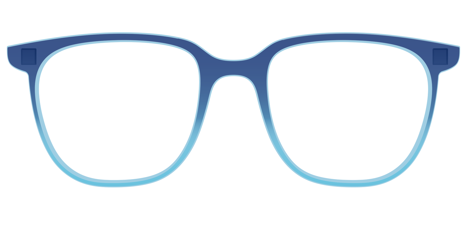 The Indigo to Sky Blue Gradient Crystal - Front Top Image - Pair Eyewear