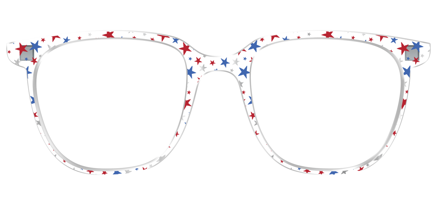 The Multi Stars Crystal with Silver Foil - Front Top Image - Pair Eyewear