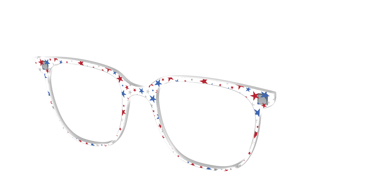 The Multi Stars Crystal with Silver Foil - Angle Top Image - Pair Eyewear