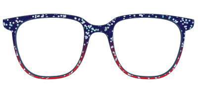 The Navy to Scarlet Gradient with Star Glitter - Front Top Thumbnail - Pair Eyewear