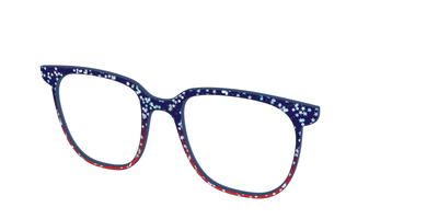 The Navy to Scarlet Gradient with Star Glitter - Angle Top Thumbnail - Pair Eyewear