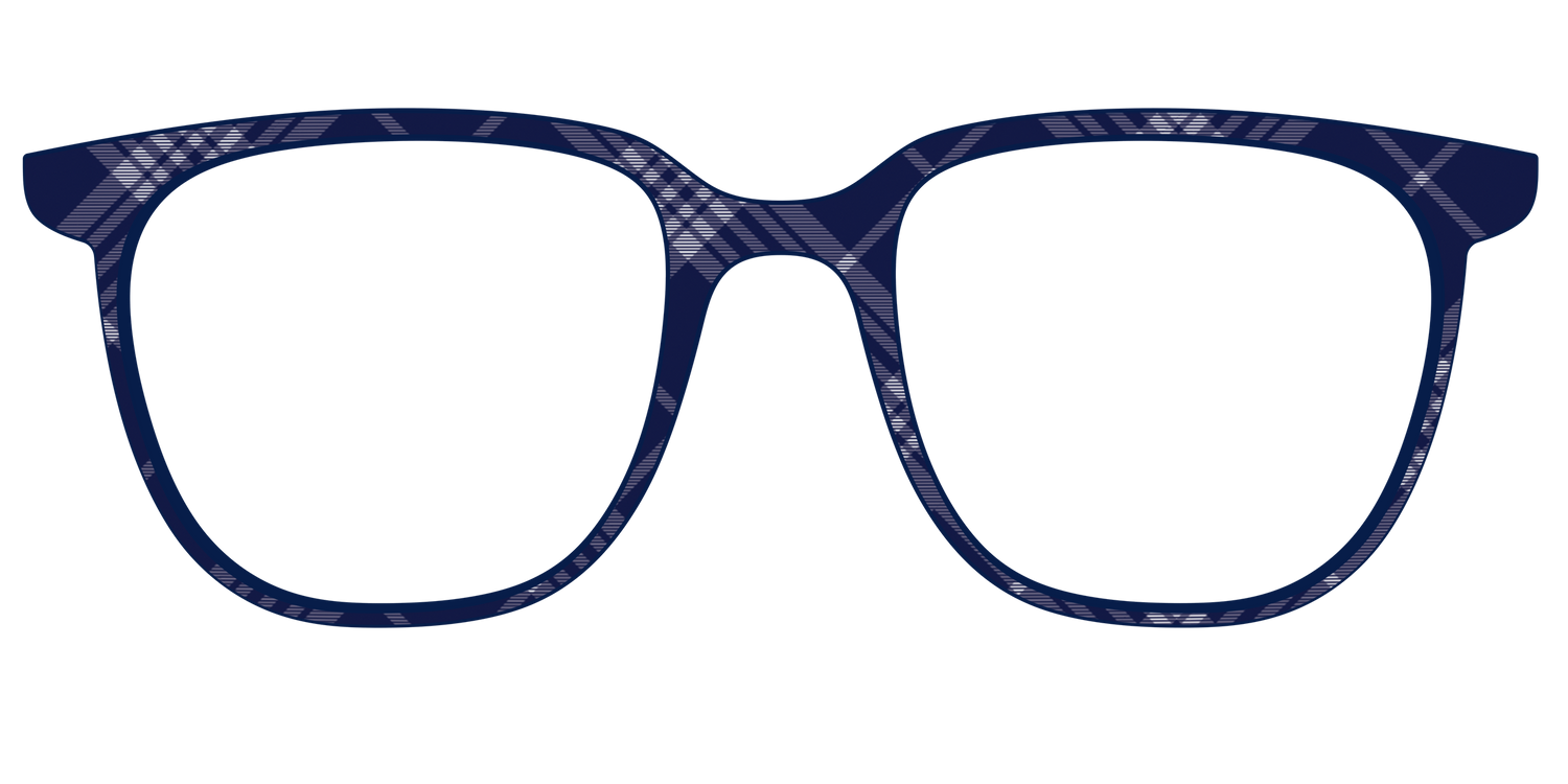 The Navy Twill Plaid - Front Top Image - Pair Eyewear