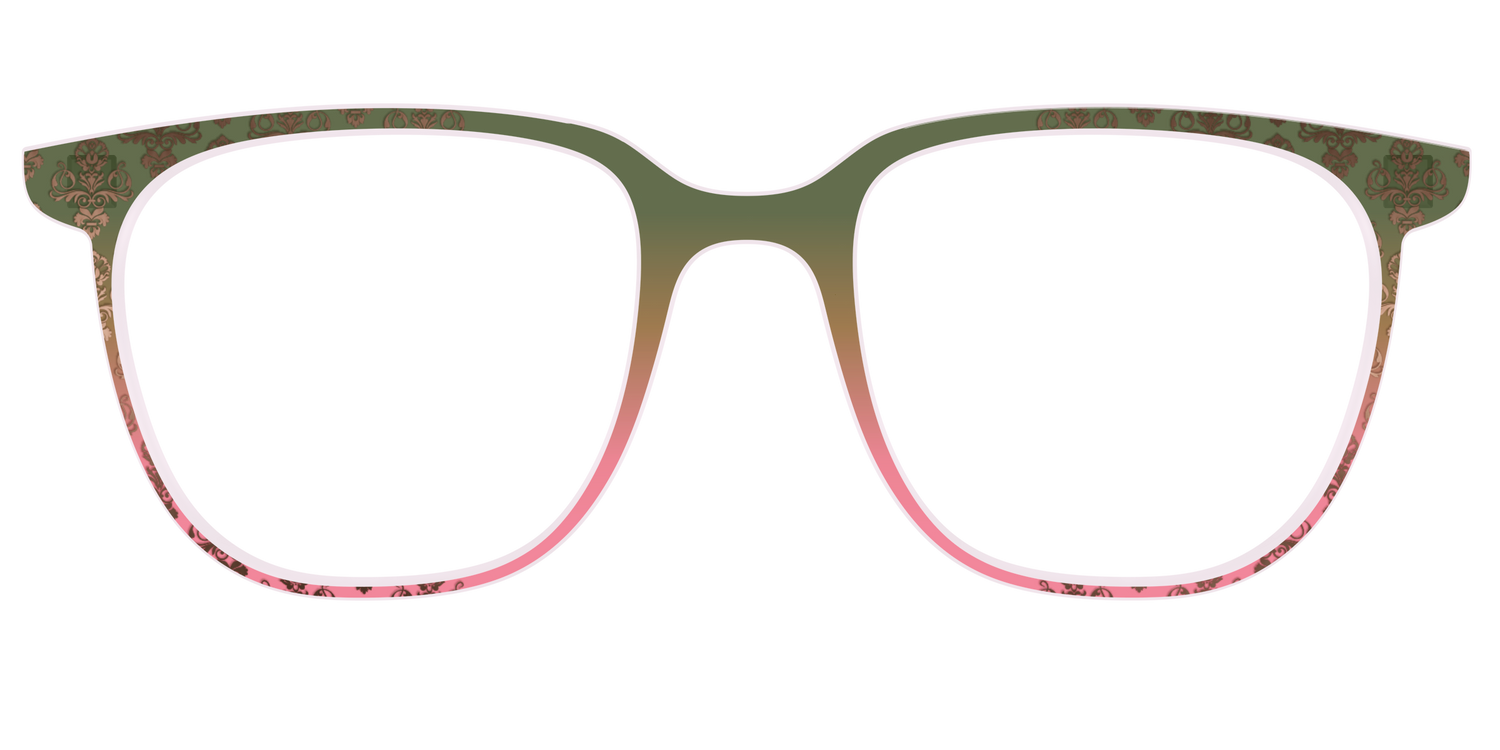 The Olive to Rose Trellis with Champagne Foil - Front Top Image - Pair Eyewear