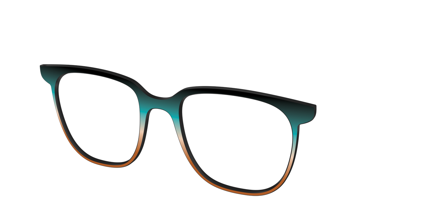 The Onyx to Rust Gradient - Angle Top Image - Pair Eyewear