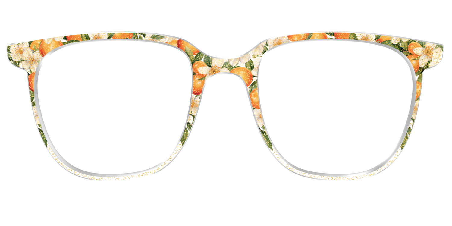 The Orange Blossom Glitter Crystal - Front Top Image - Pair Eyewear