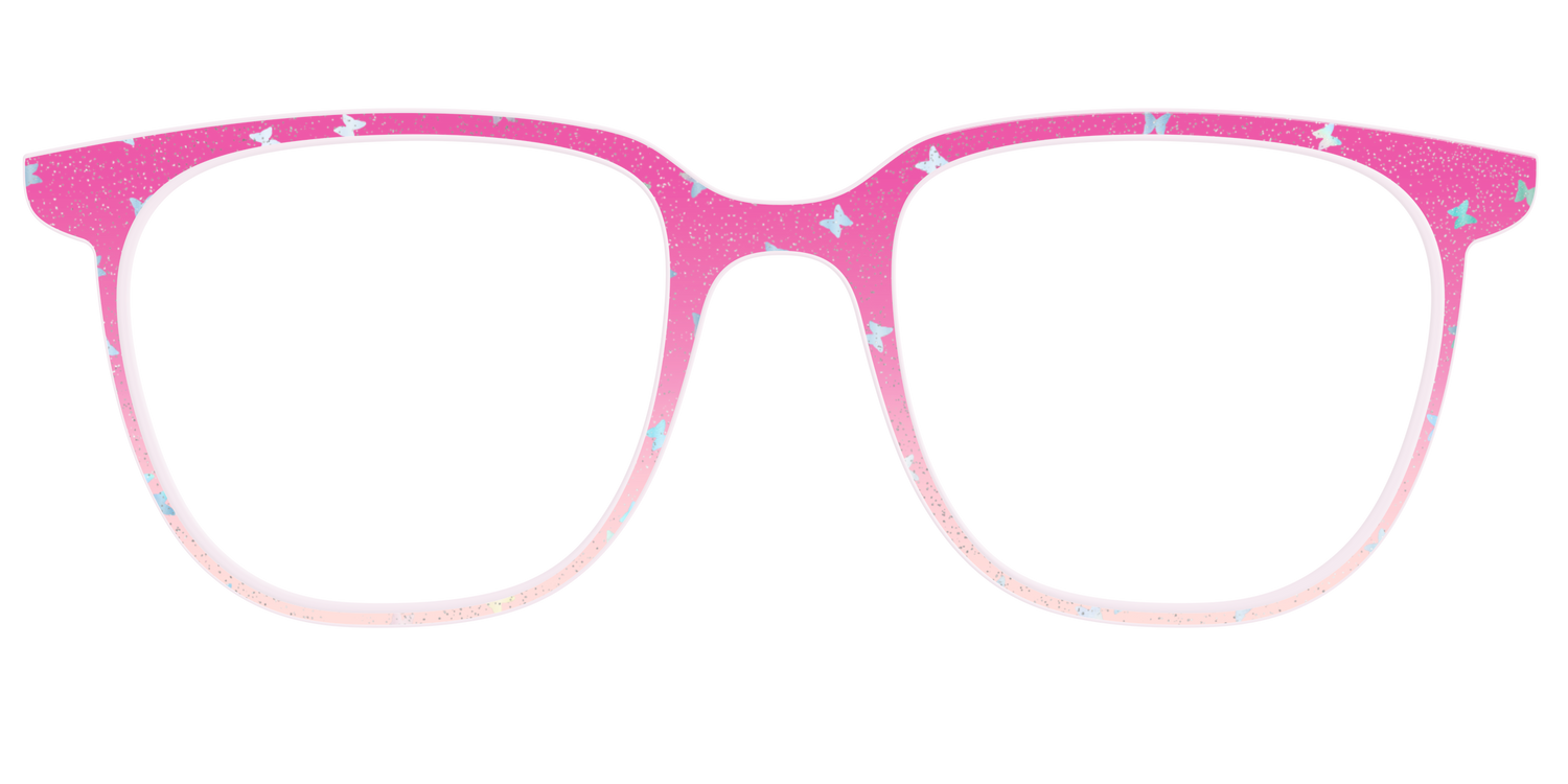 The Pink Butterfly Sparkle Crystal - Front Top Image - Pair Eyewear