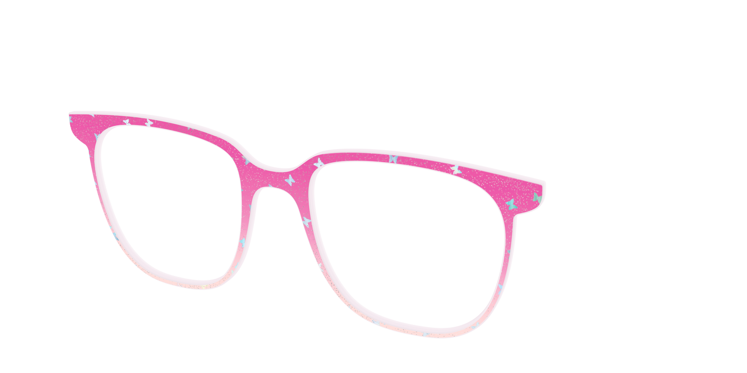 The Pink Butterfly Sparkle Crystal - Angle Top Image - Pair Eyewear