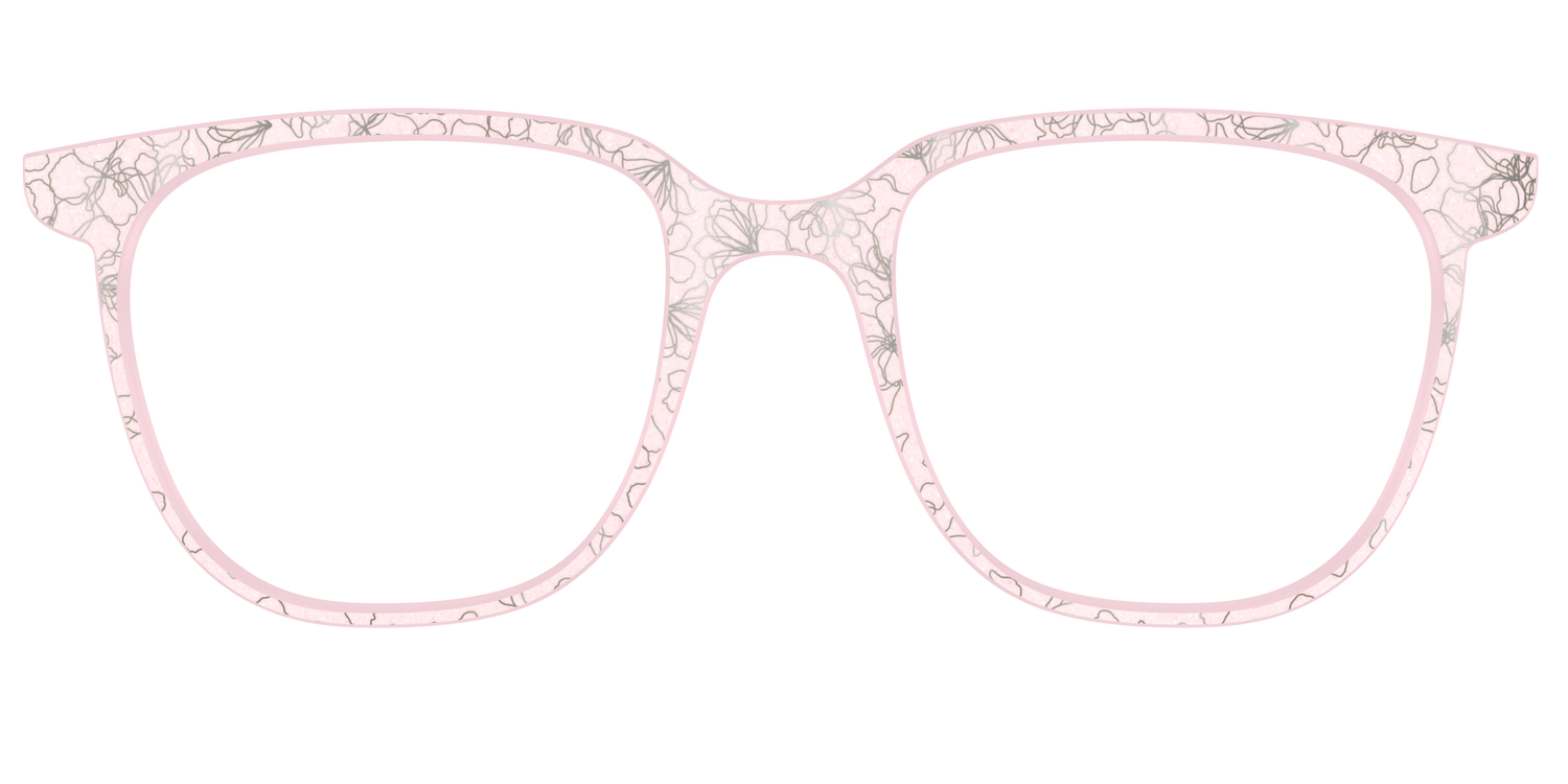 The Pink Shimmer Petals with Silver Foil - Front Top Image - Pair Eyewear