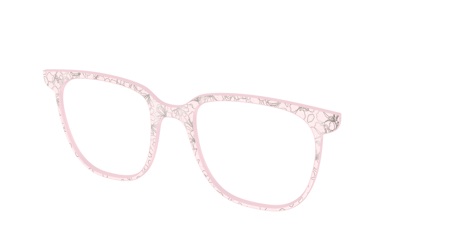 The Pink Shimmer Petals with Silver Foil - Angle Top Image - Pair Eyewear
